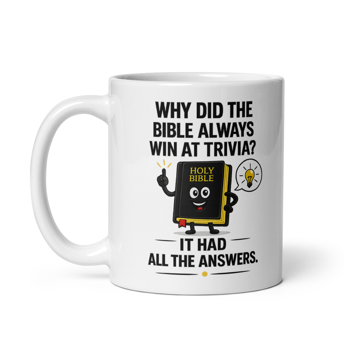 Bible Trivia Mug — “All the Answers”